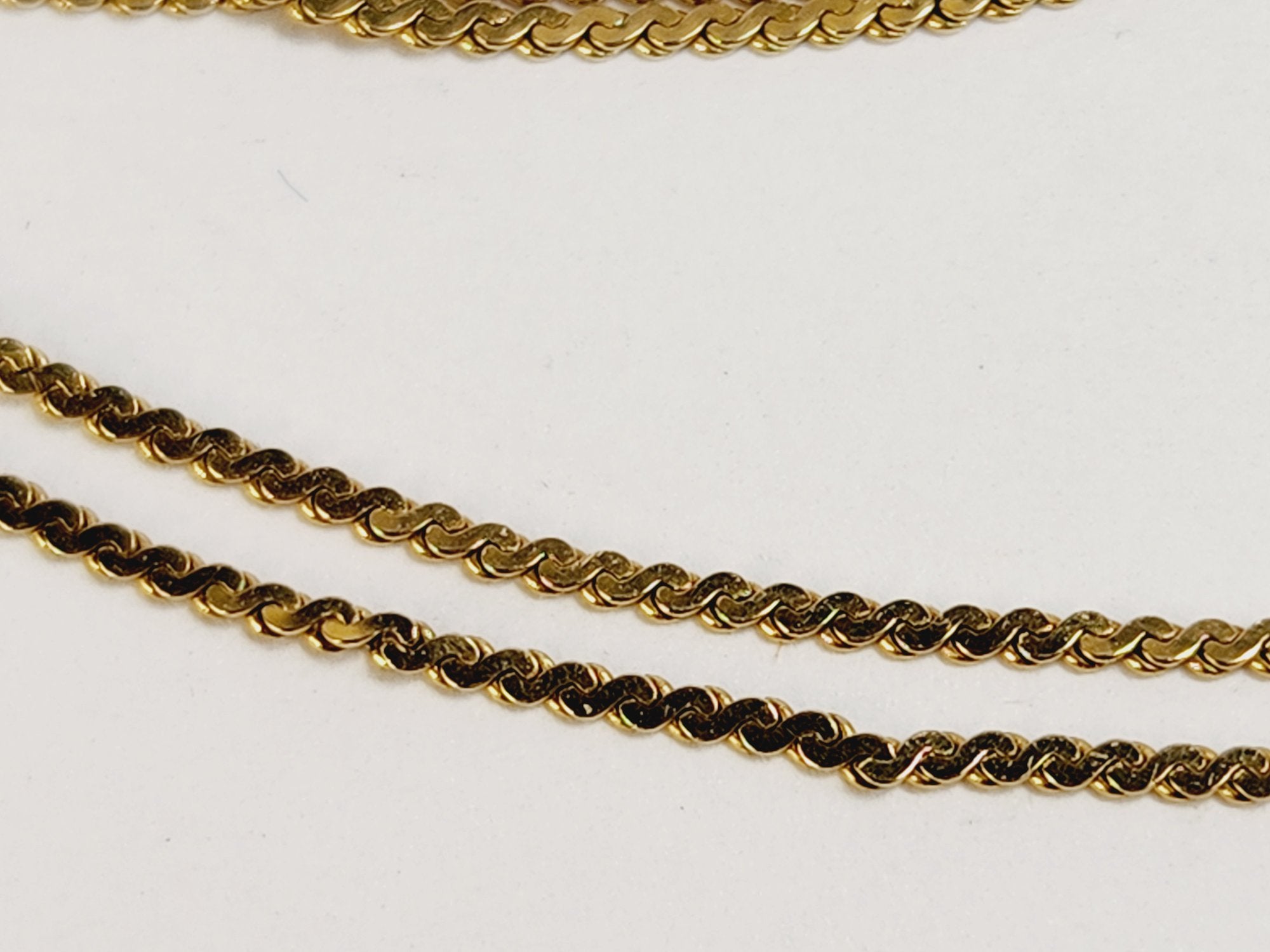 14k Italian Yellow Gold Flat Serpentine Link Chain Necklace