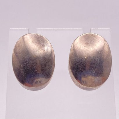 Basic Chunky Oval Sterling Earrings