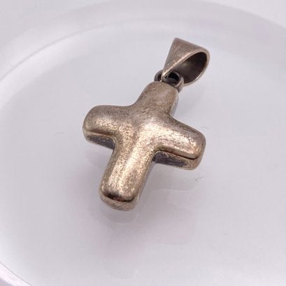 Basic Puffy Sterling Cross Pendant 6.7g