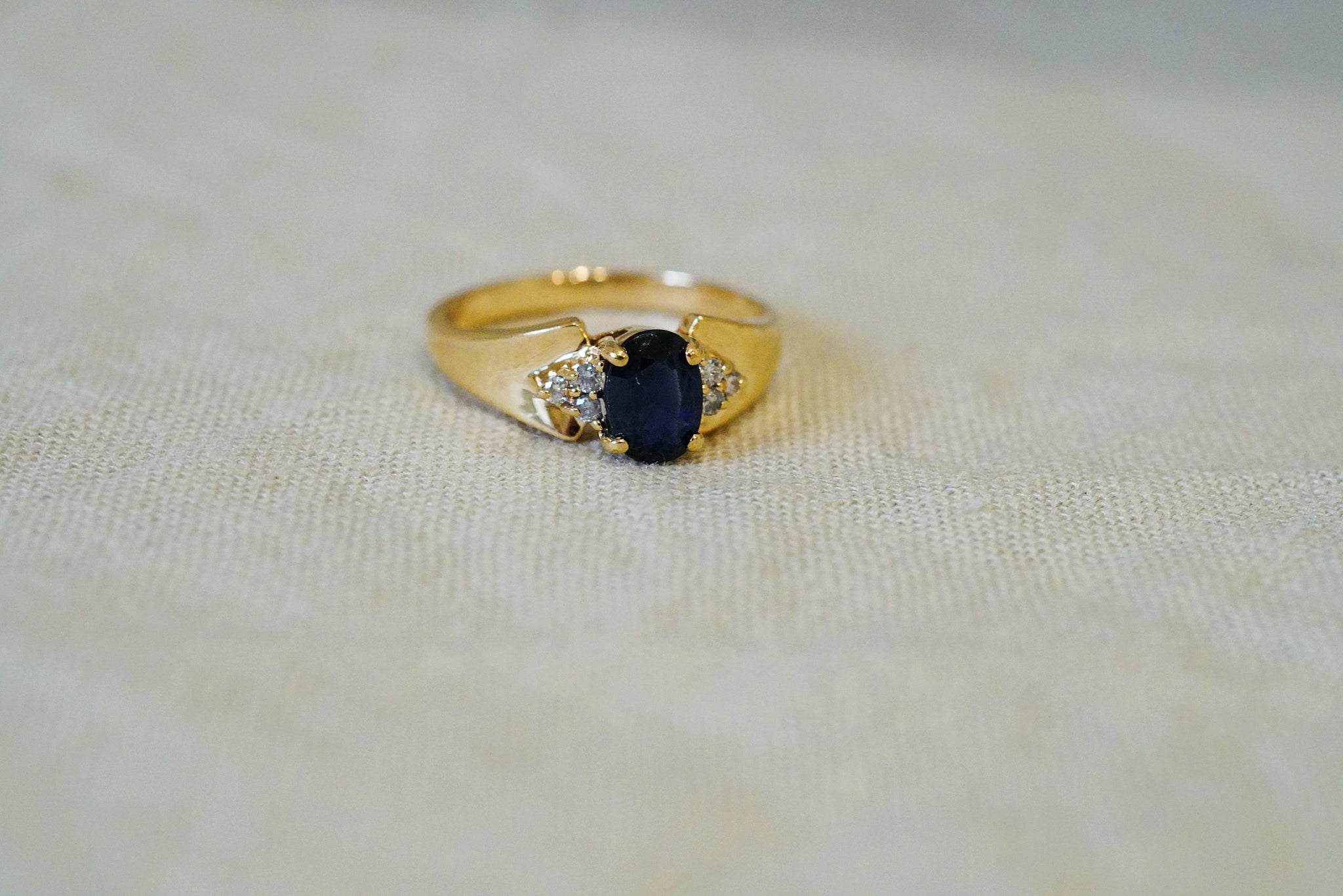 Blue Sapphire & Diamond Accent 14k Yellow Gold Ring