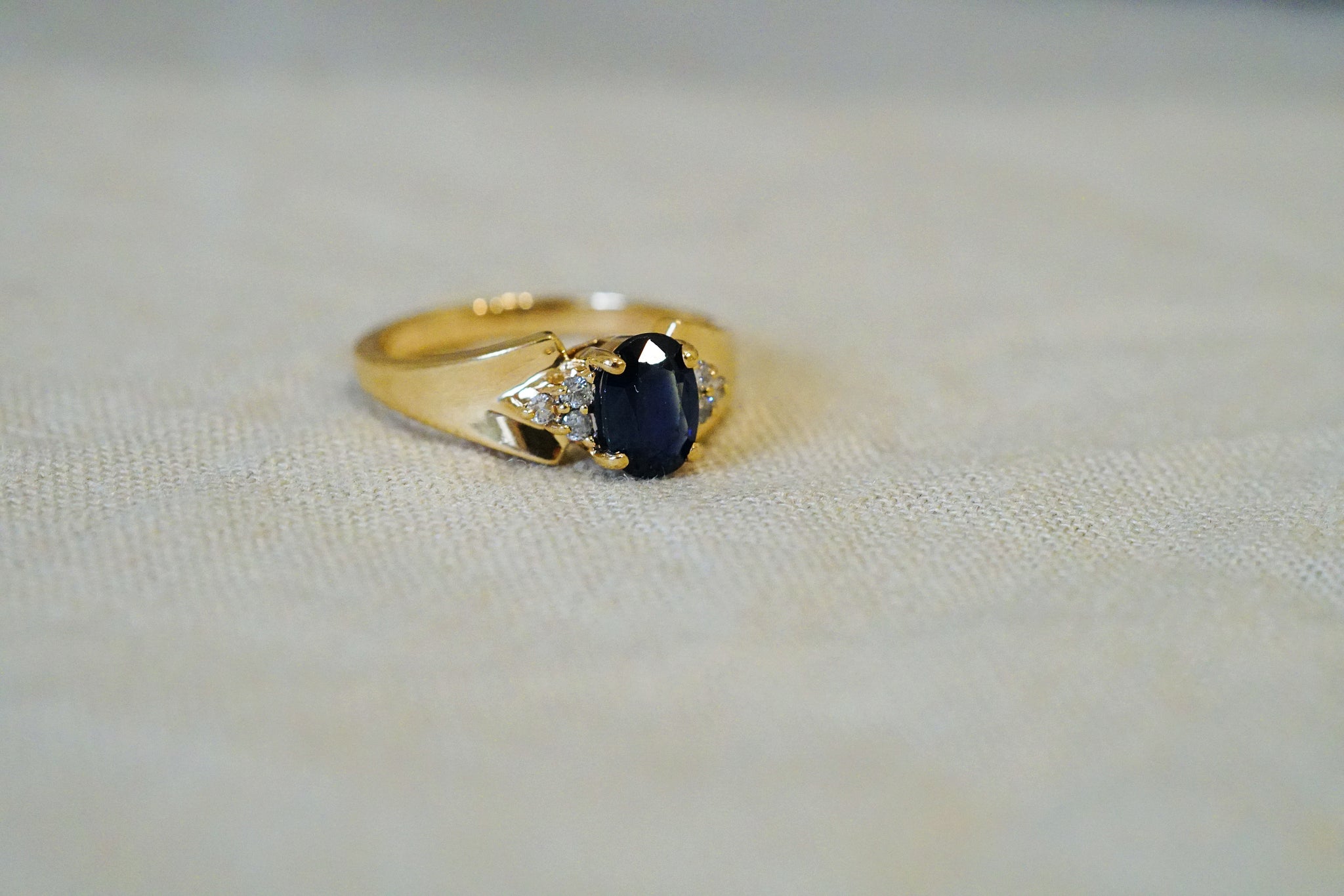 Blue Sapphire & Diamond Accent 14k Yellow Gold Ring