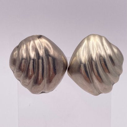 Large Sterling Clip On Earrings