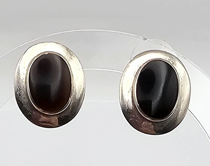 MC Onyx Sterling Silver Earrings 5.3 G