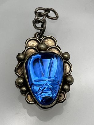 Sterling Sapphire Rhinestone Pendant