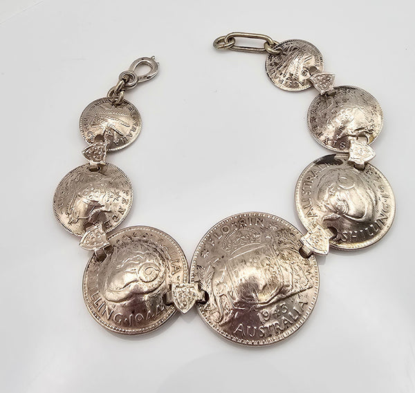 Sterling Silver Australian Coin Bracelet