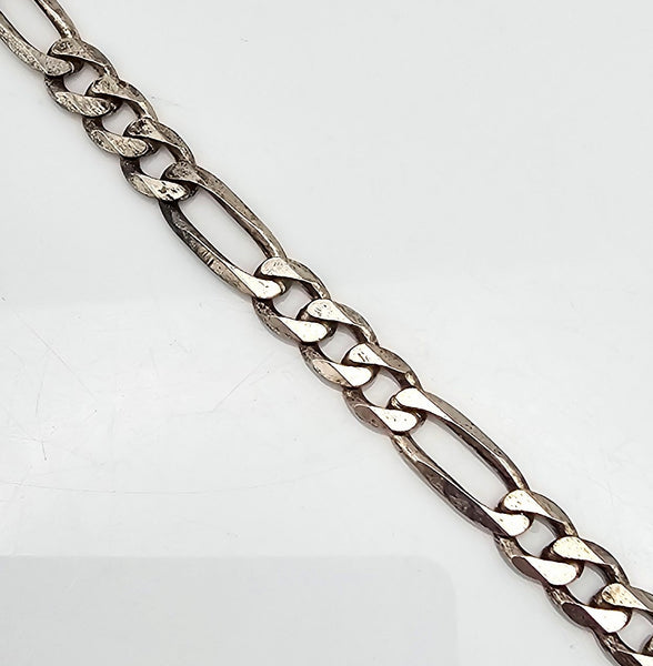 Sterling Silver Figaro Chain Bracelet 8.8 G