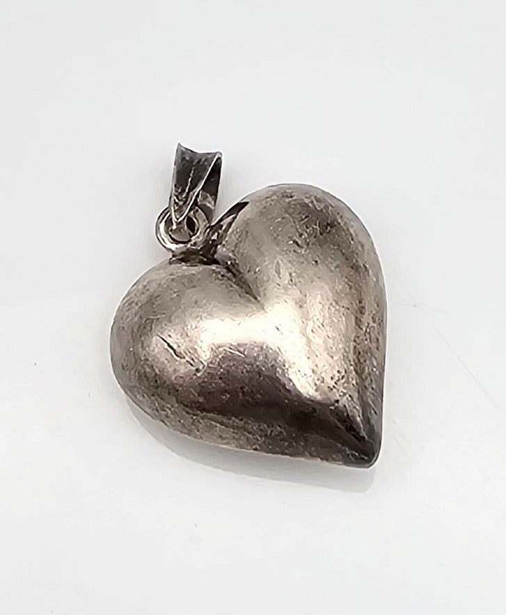 Sterling Silver Hollow Form Heart Pendant