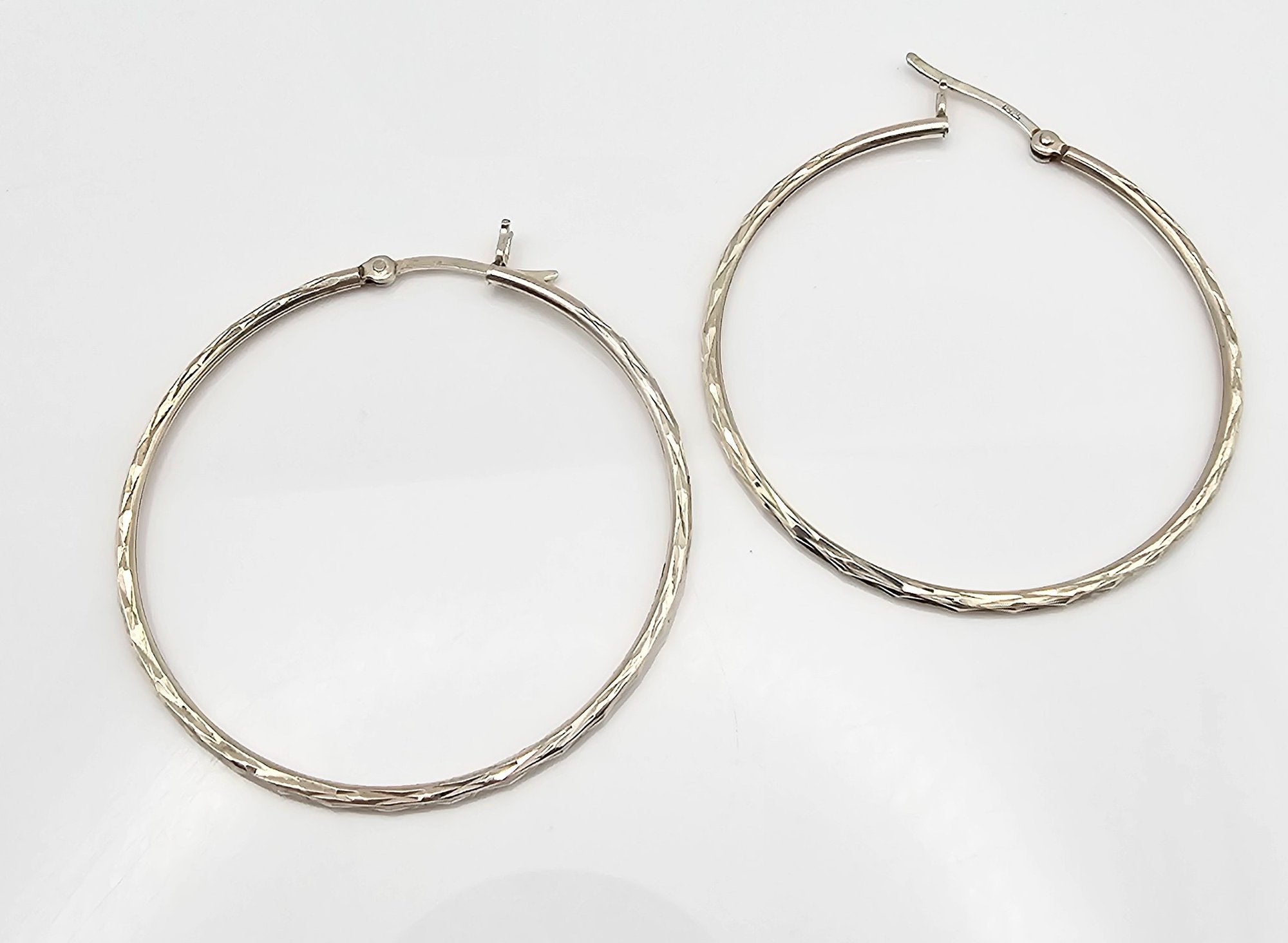 Sterling Silver Large Hoop Earrings