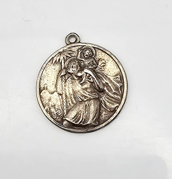 Sterling Silver Religious St Christopher Pendant