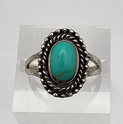 Turquoise Sterling Silver Ring Size 6.25 3.2 G