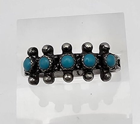 Turquoise Sterling Silver Ring Size 7 2.6 G