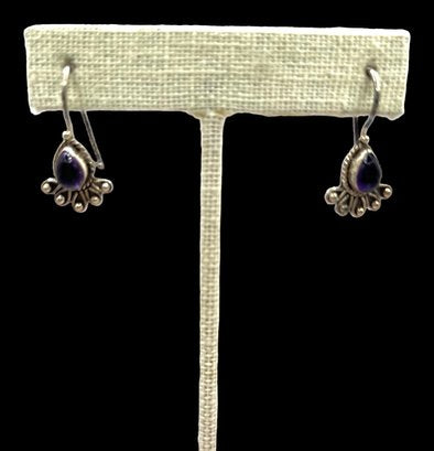 Sterling Silver And Amethyst Earrings