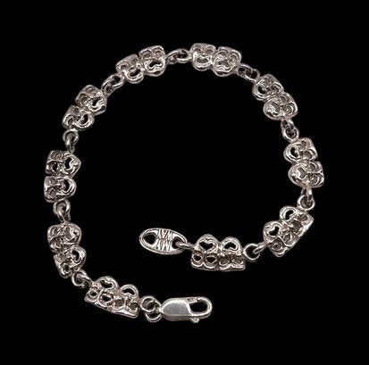 Vintage Sterling Silver Comedy Tragedy Bracelet