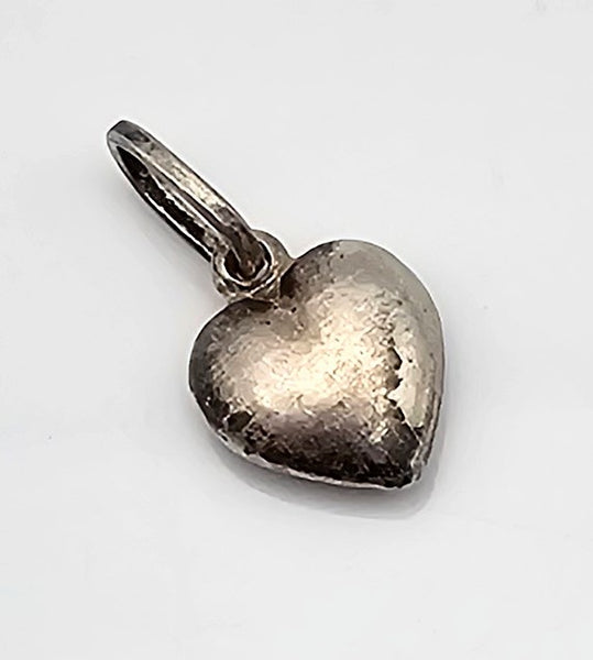 Vintage Sterling Silver Hollow Form Heart Pendant