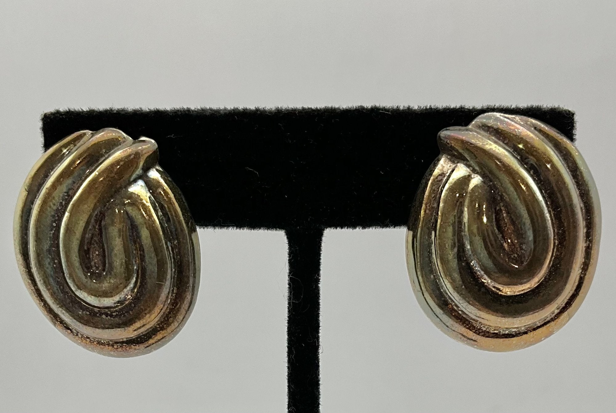 Vintage Sterling Silver Knot Stud Earrings 8.17 Gr